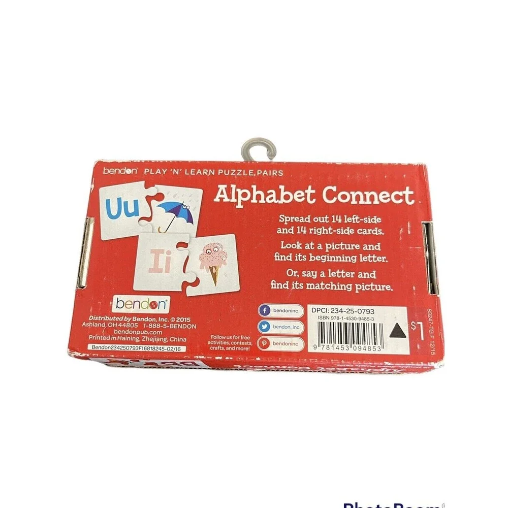 Alphabet Connect Preschool Puzzle Pairs 14 Double Sided Puzzles Learning Cards
